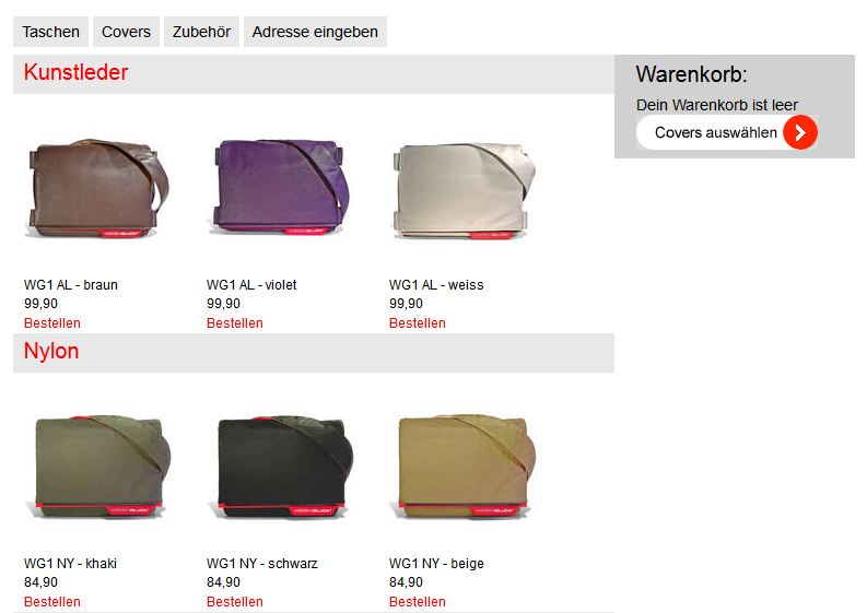 Wiesenglück Onlineshop altes Design